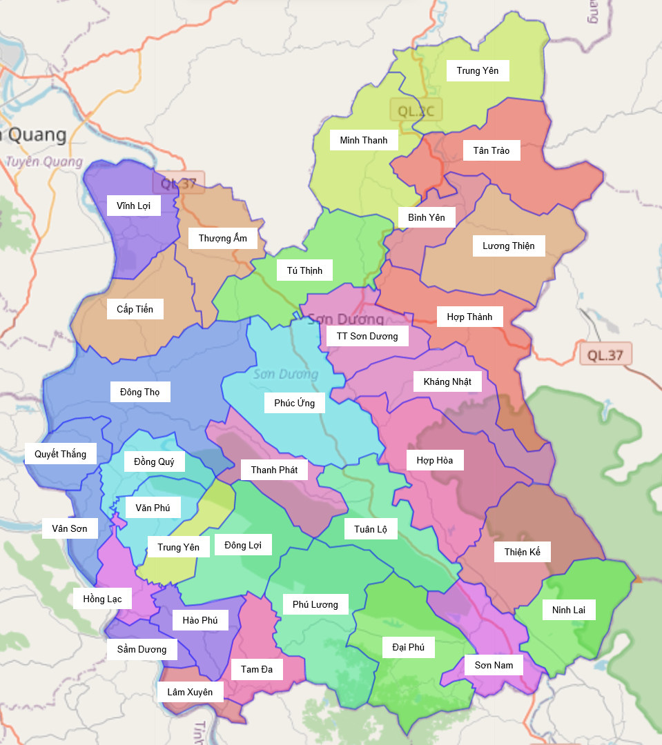 Bản đồ hành chính huyện Sơn Dương