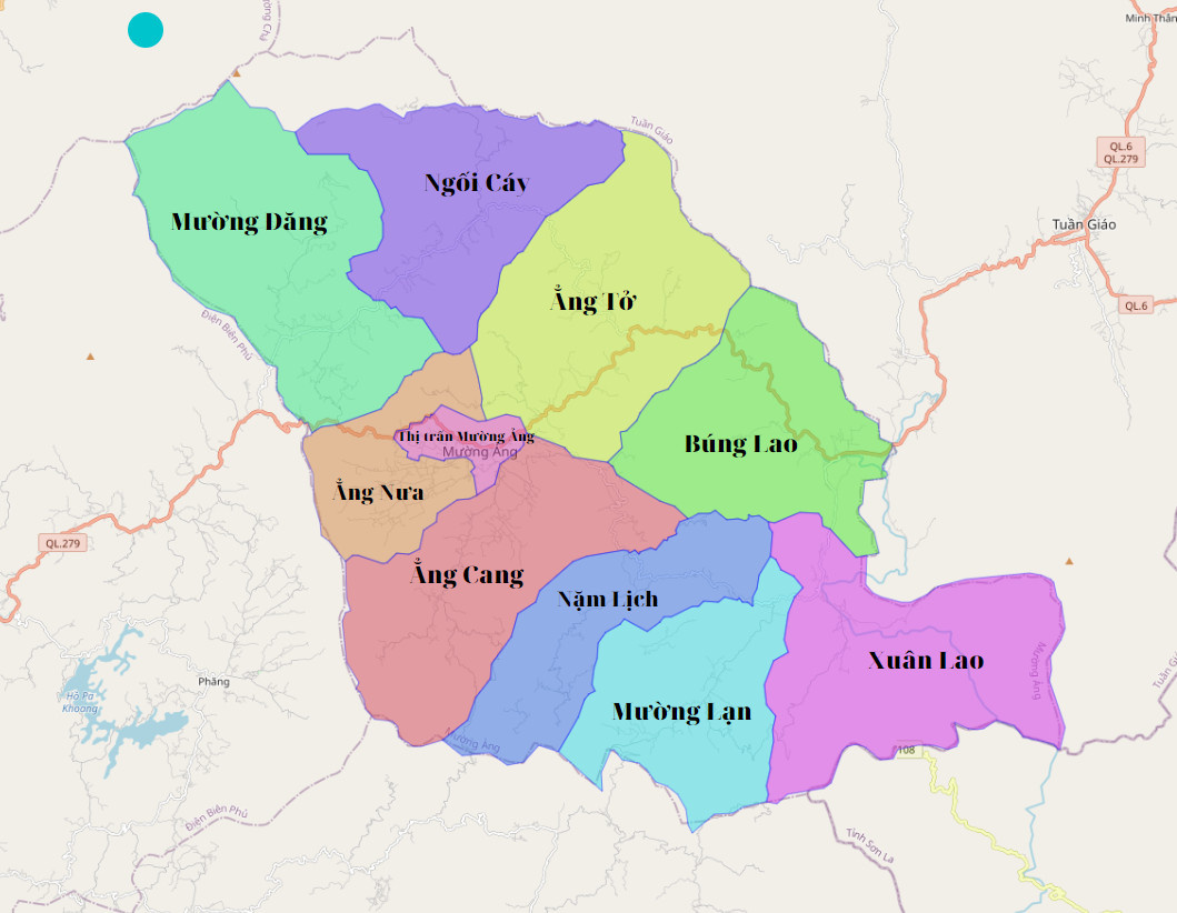 bản đồ hành chính huyện Mường Ảng