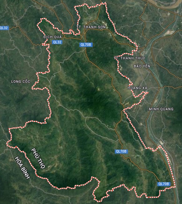 Bản đồ vệ tinh huyện Thanh Sơn