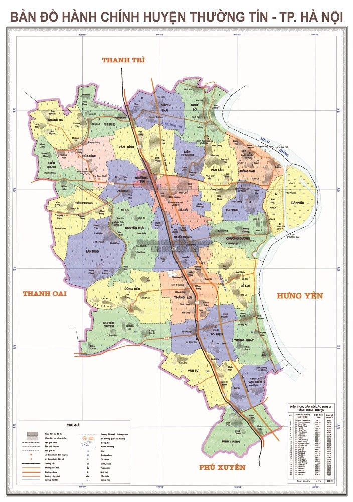 bản đồ hành chính huyện Thường Tín