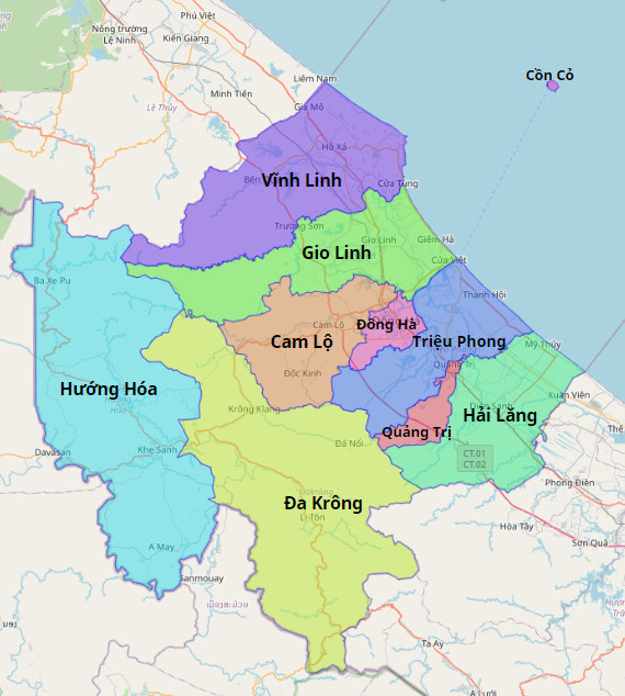 Bản đồ hành chính Tỉnh Quảng Trị