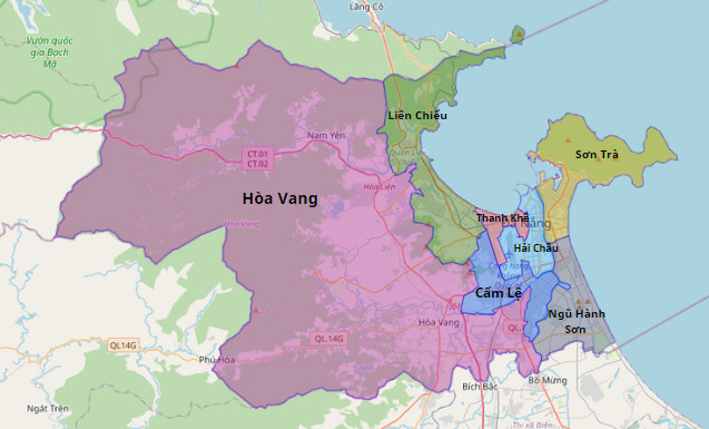 Bản đồ hành chính Thành phố Đà Nẵng