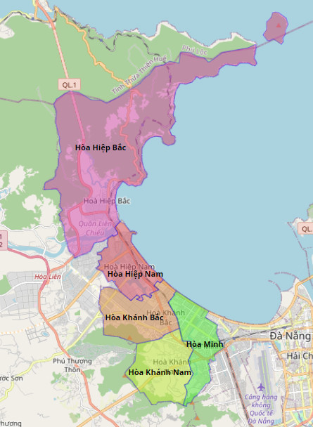 Bản đồ hành chính Quận Liên Chiểu
