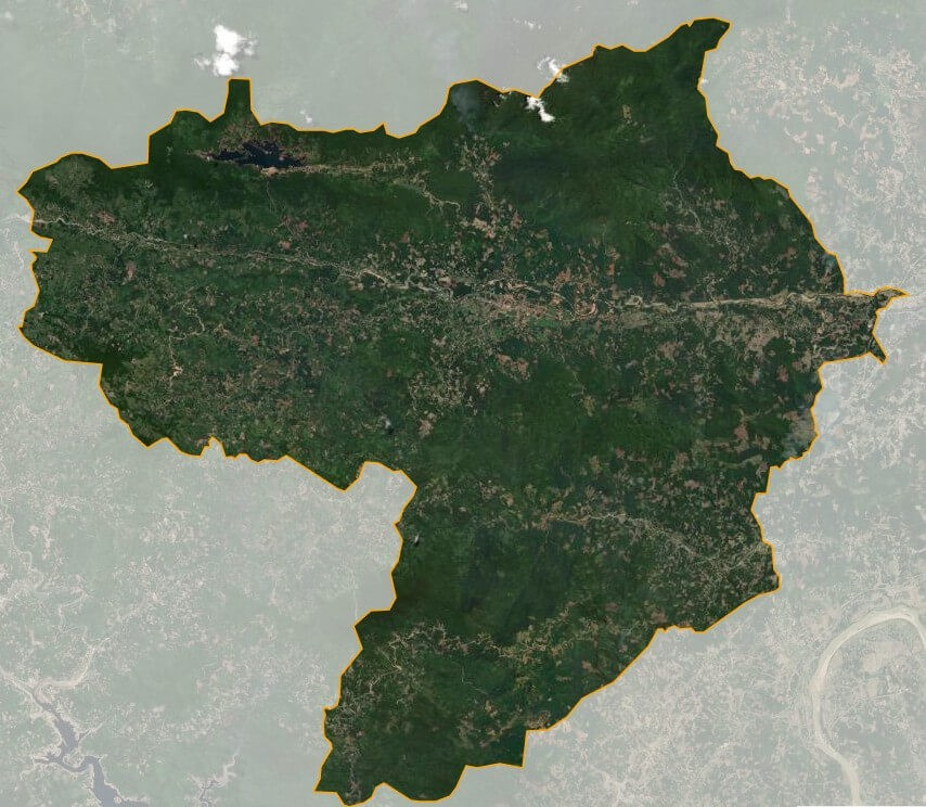Bản đồ vệ tinh huyện Trà Bông
