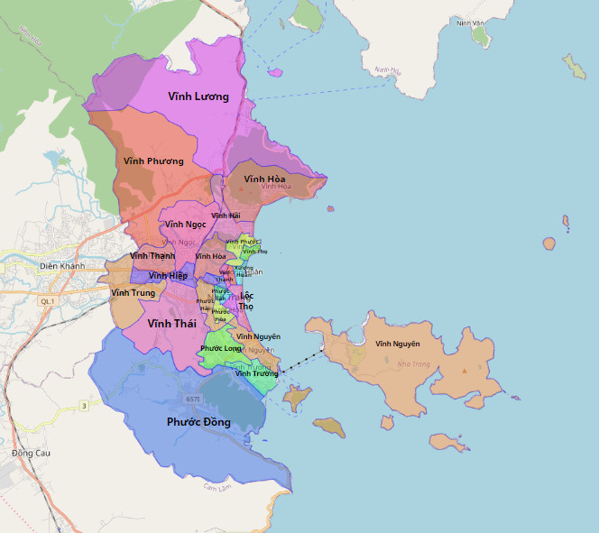 Bản đồ hành chính Thành phố Nha Trang