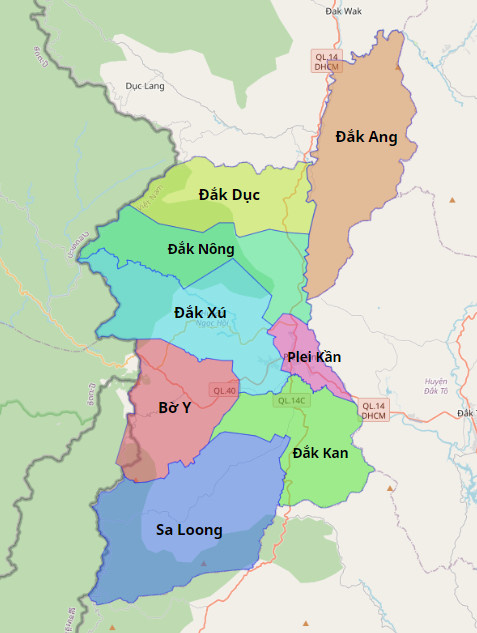 Bản đồ hành chính huyện Ngọc Hồi
