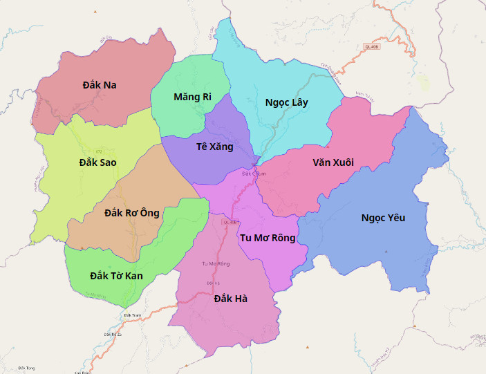 Bản đồ hành chính huyện Tu Mơ Rông