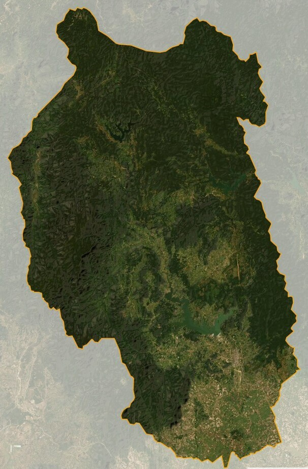 Bản đồ vệ tinh huyện KBang