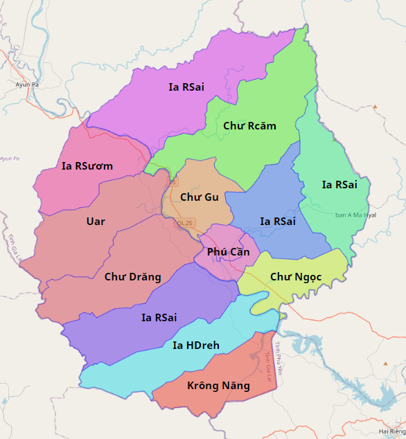 Bản đồ hành chính huyện Krông Pa