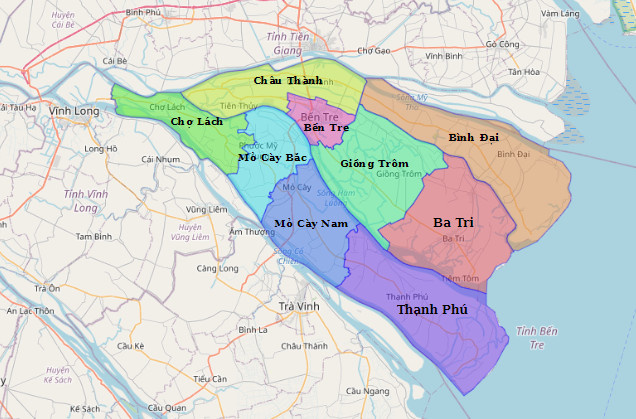 Bản đồ hành chính Tỉnh Bến Tre