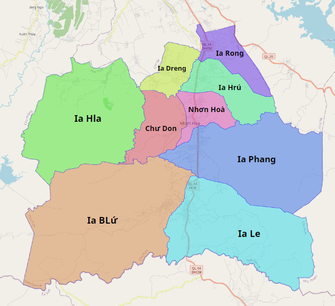 Bản đồ hành chính huyện Chư Pưh
