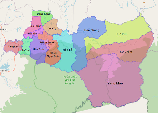 Bản đồ hành chính huyện Krông Bông