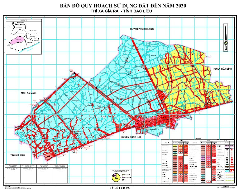 bản đồ quy hoạch thị xã Giá Rai