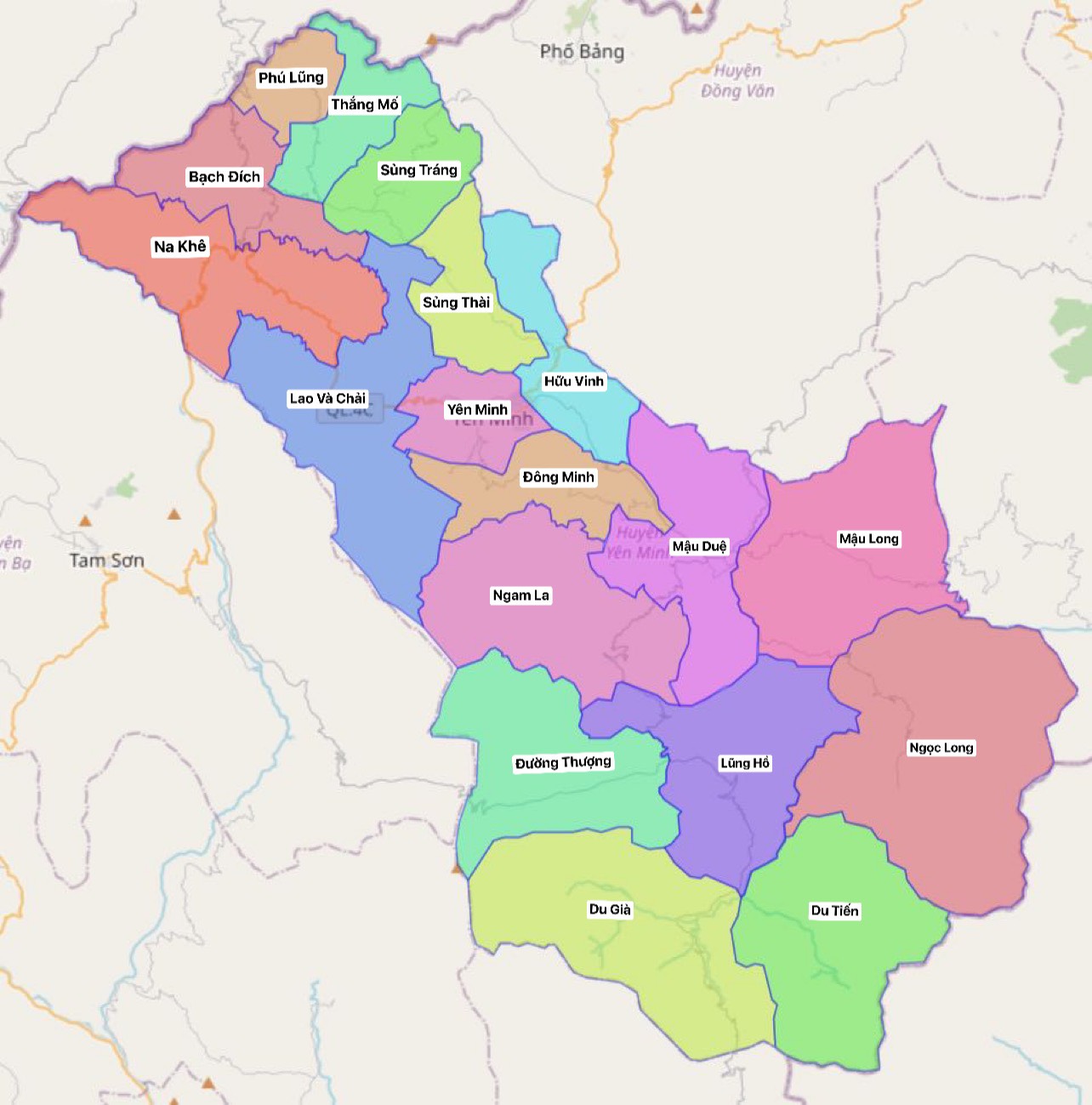 Bản đồ hành chính huyện Yên Minh