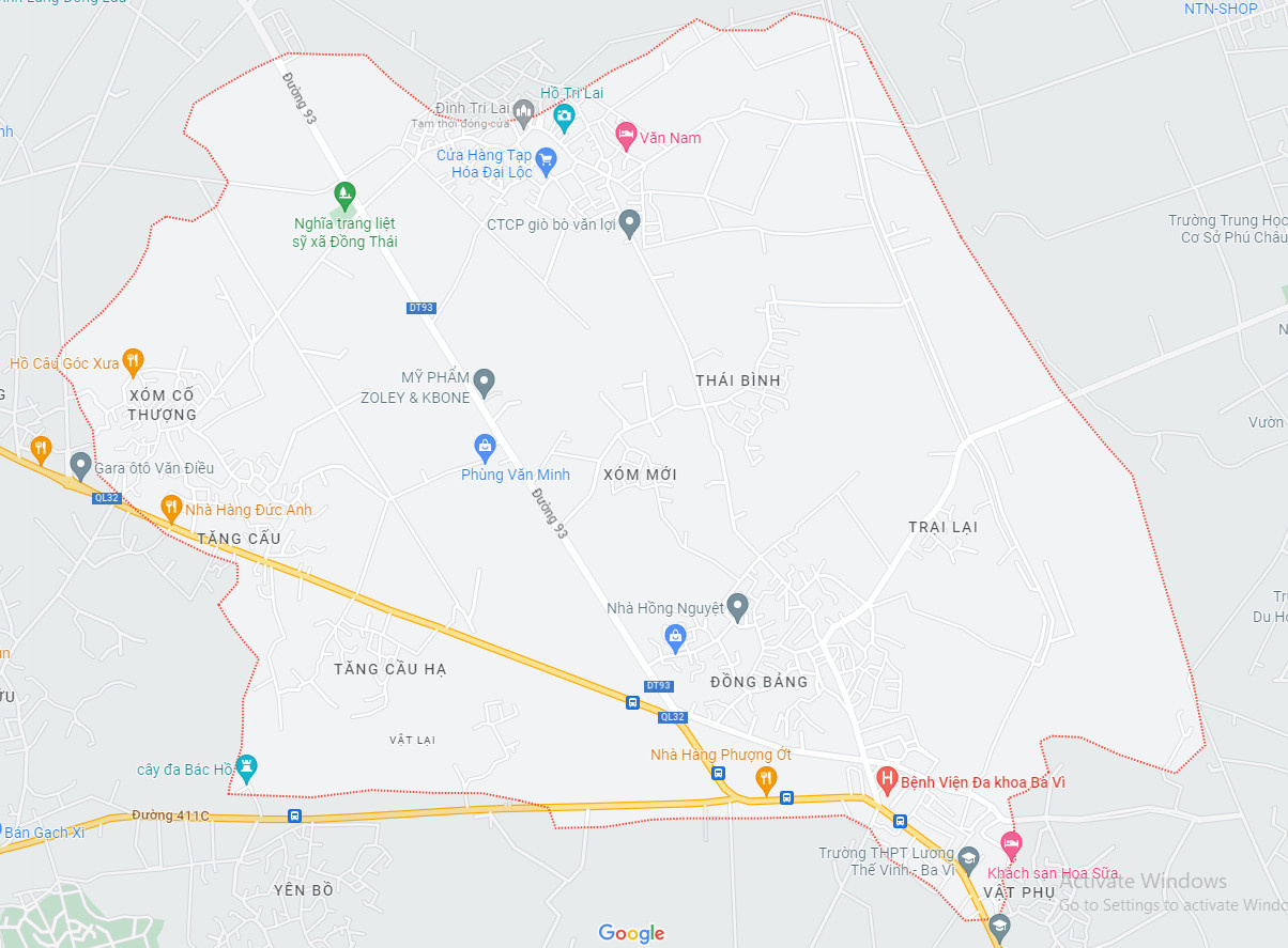 Bản đồ xã Đồng Thái