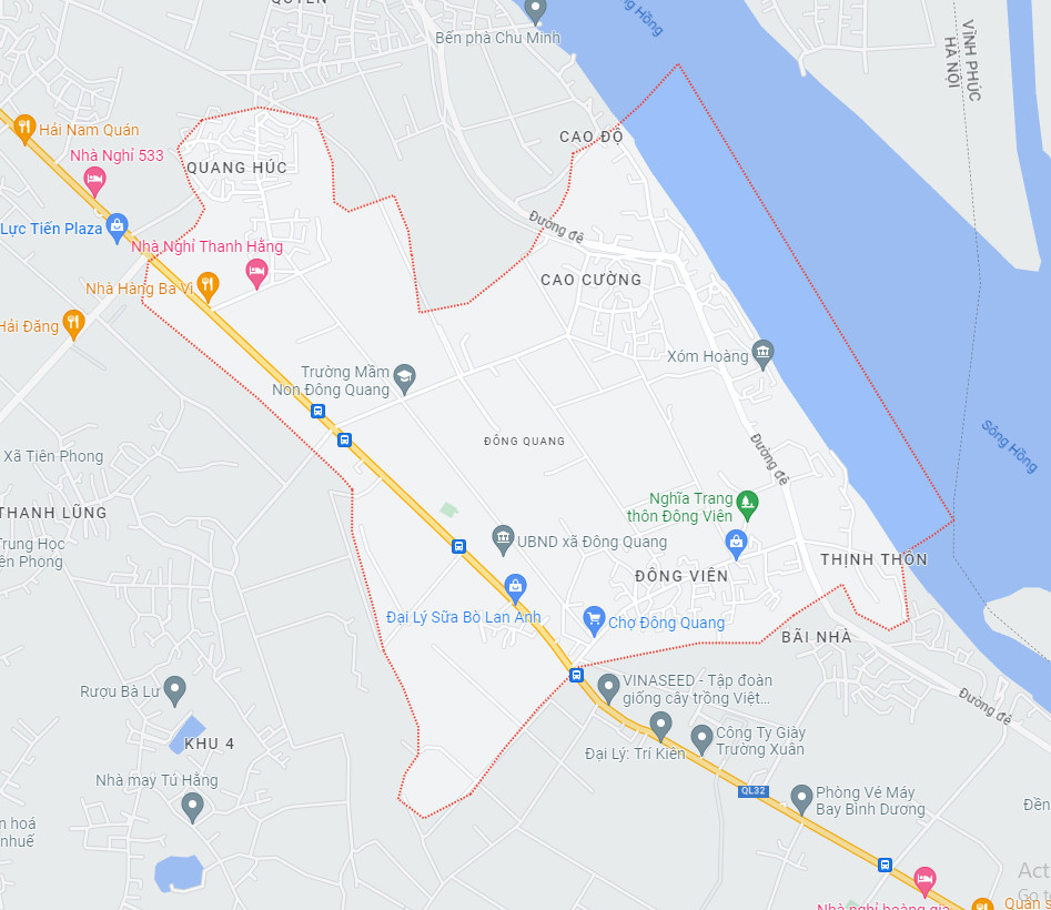 Bản đồ xã Đông Quang