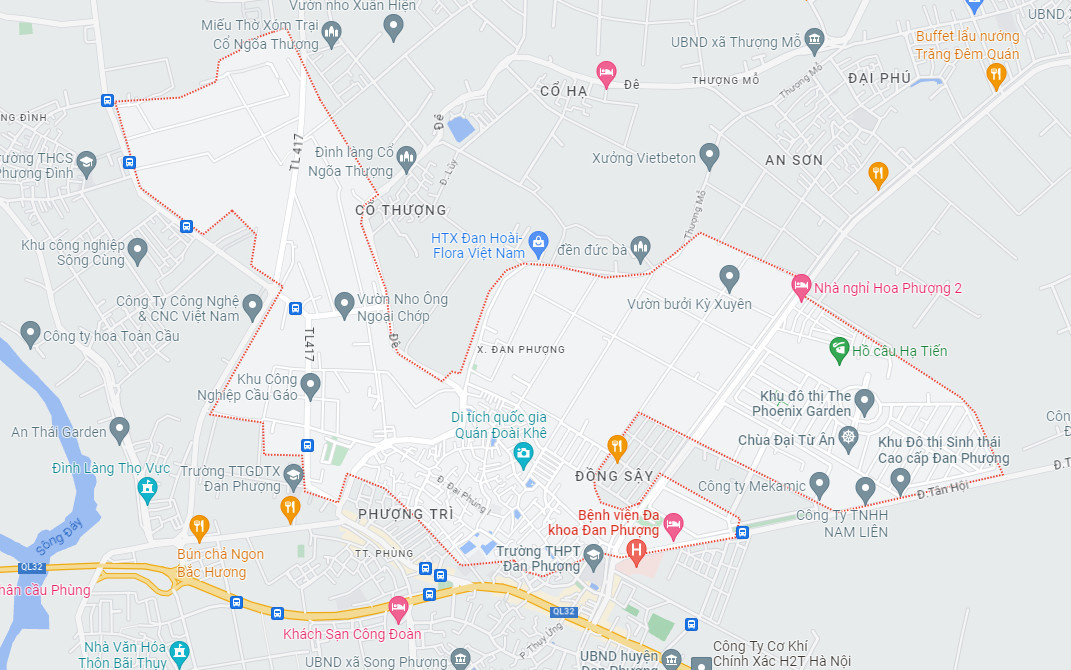 Bản đồ xã Đan Phượng