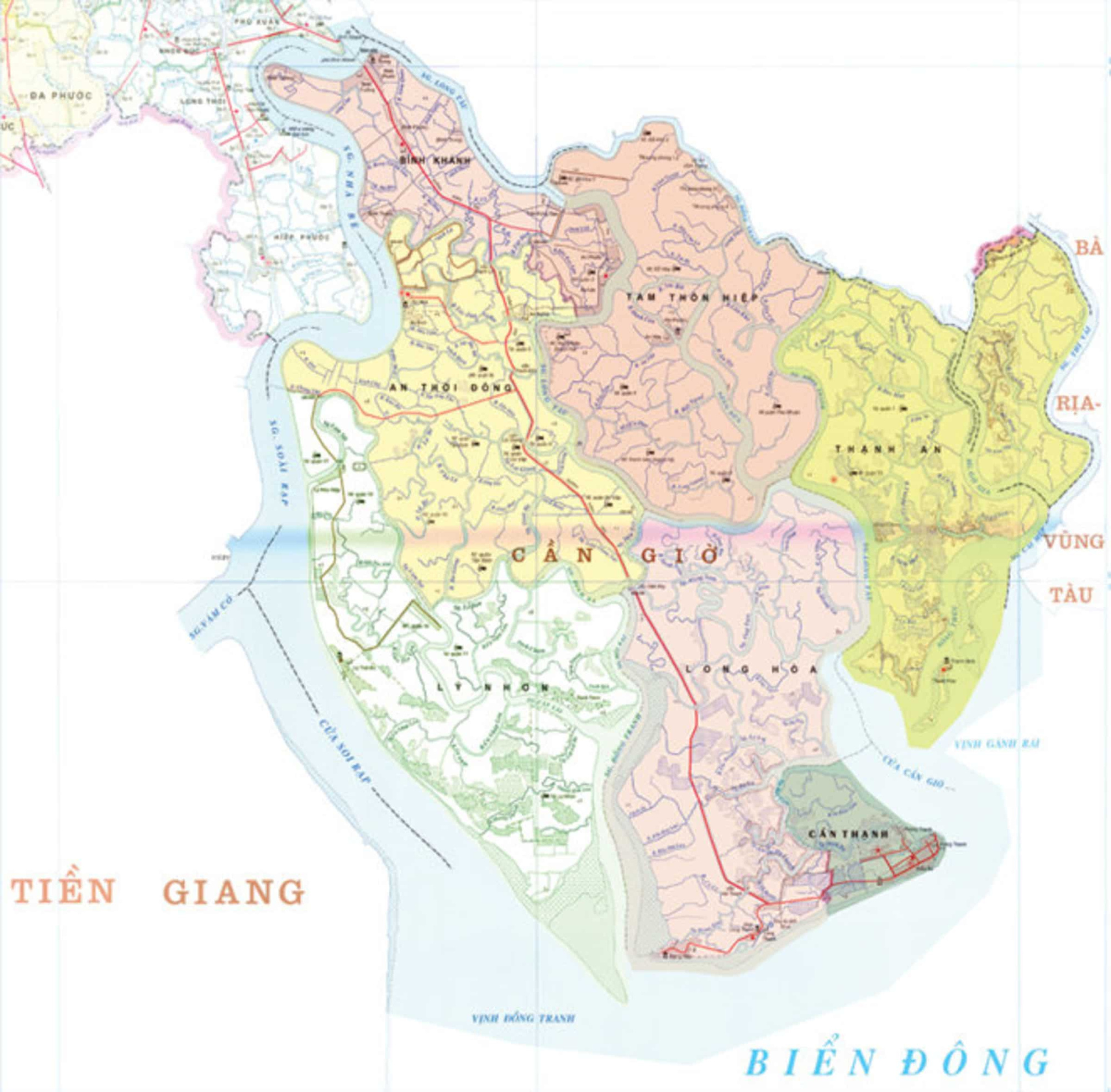 Bản đồ hành chính huyện Cần Giờ