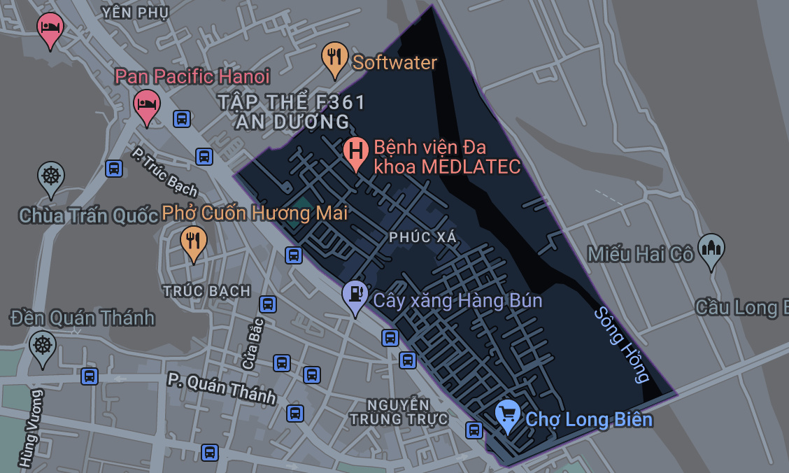 Bản đồ phường Phúc Xá