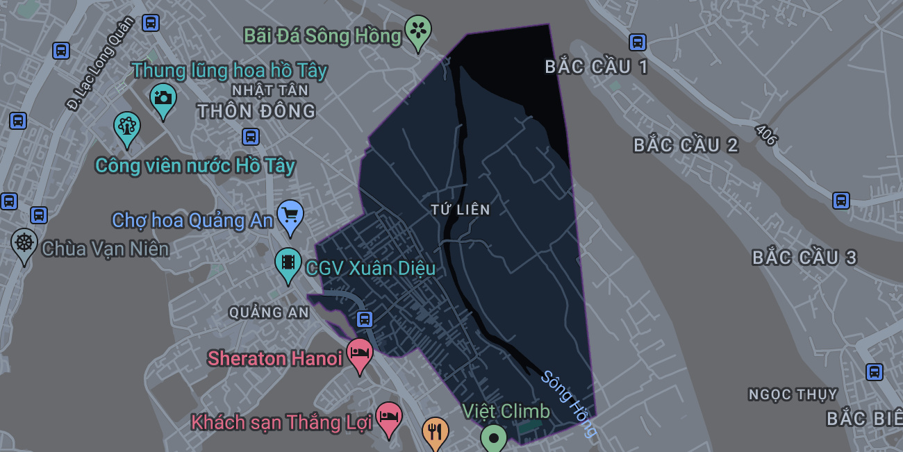 Bản đồ phường Tứ Liên