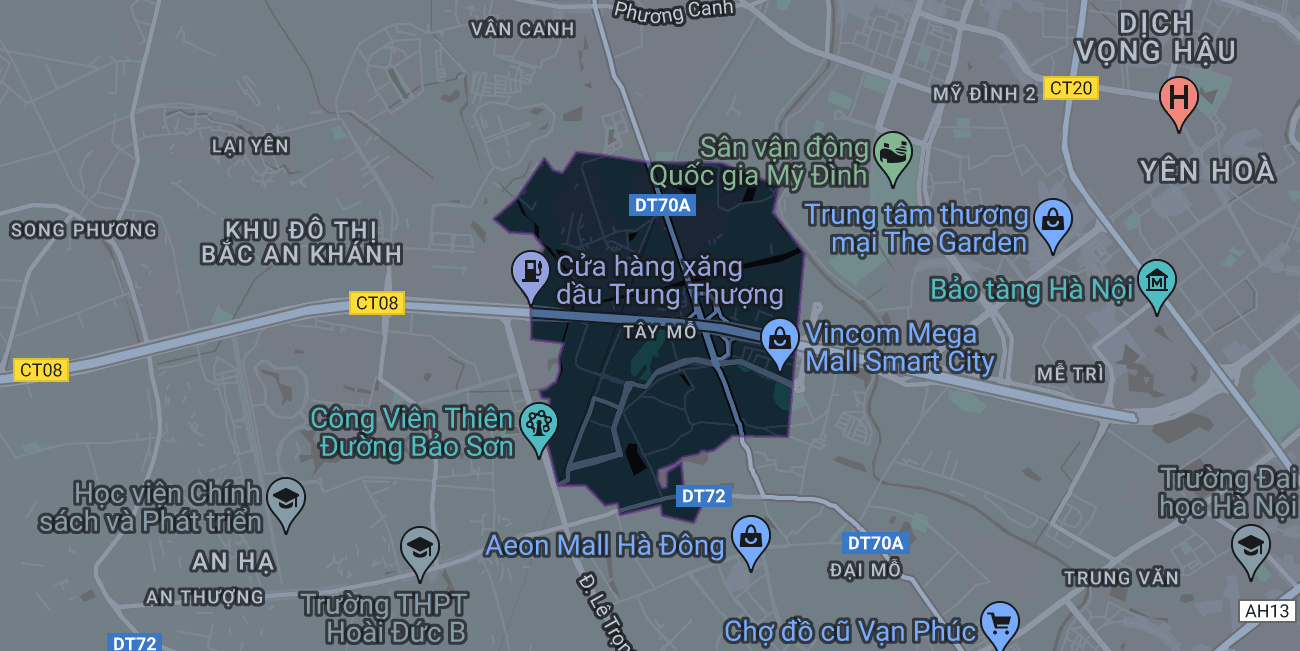 Bản đồ phường Tây Mỗ