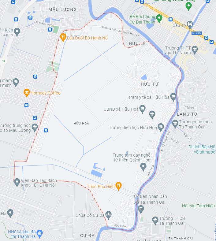 Bản đồ xã Hữu Hòa, Thanh Trì