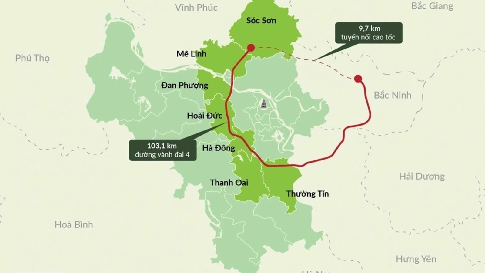 Bản đồ Liên minh Vuaboss quà tặng đặc biệt Vành đai 4 Hà Nội với công trình đang thi công