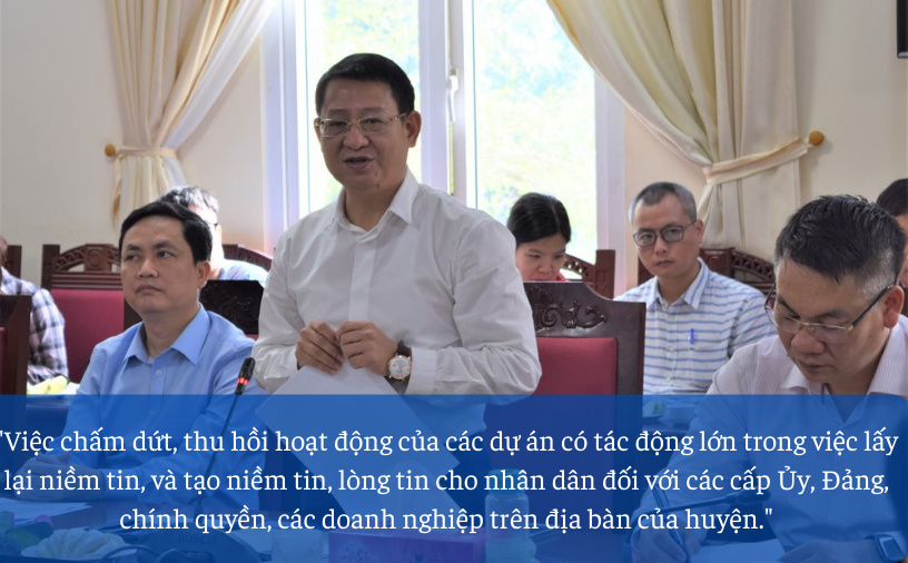 Ông Hoàng Anh Tuấn - Chủ tịch UBND huyện Mê Linh chia sẻ tại buổi họp.png