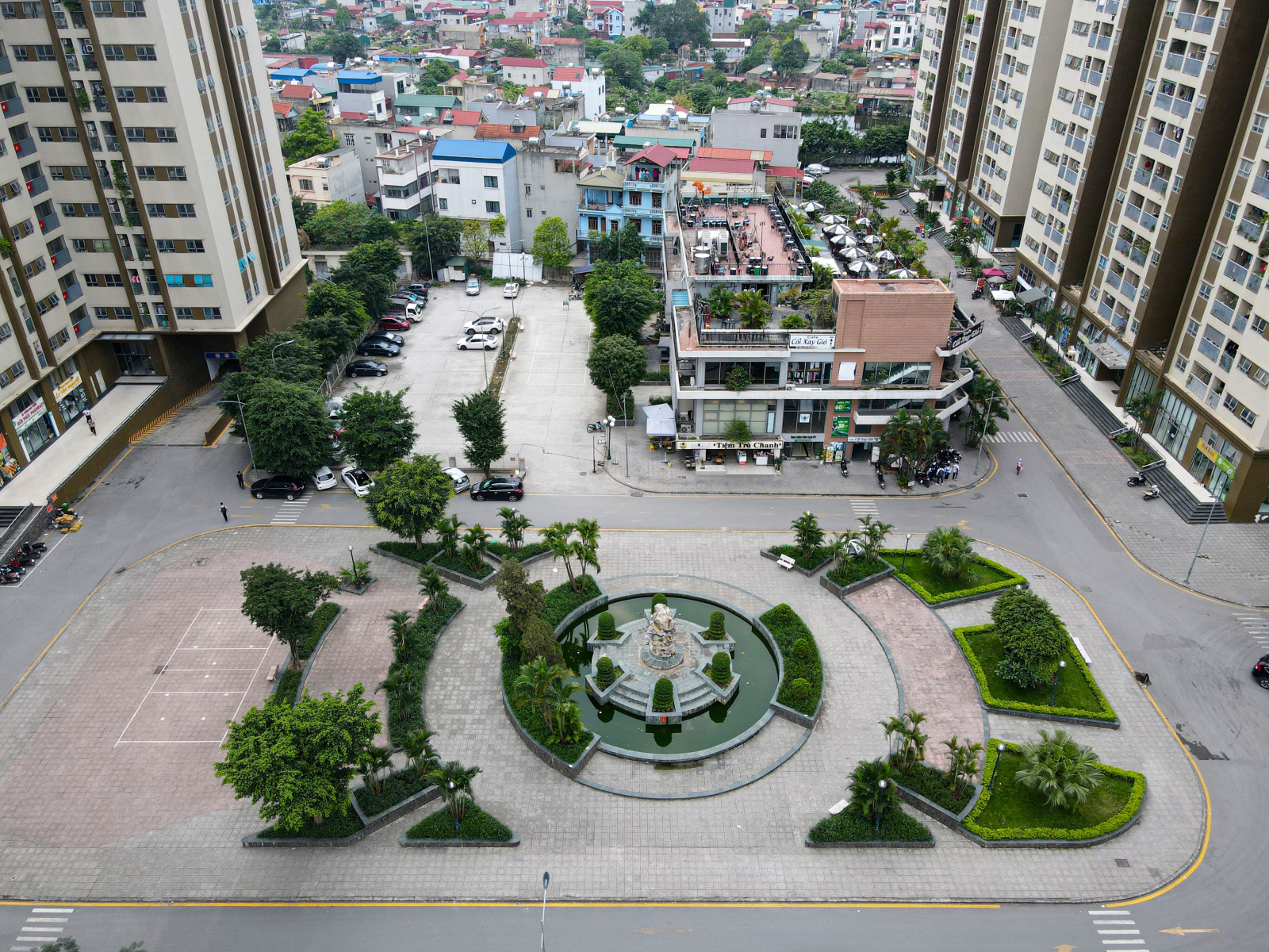 Hình ảnh thực tế đài phun nước trung tâm Chung cư The Vesta