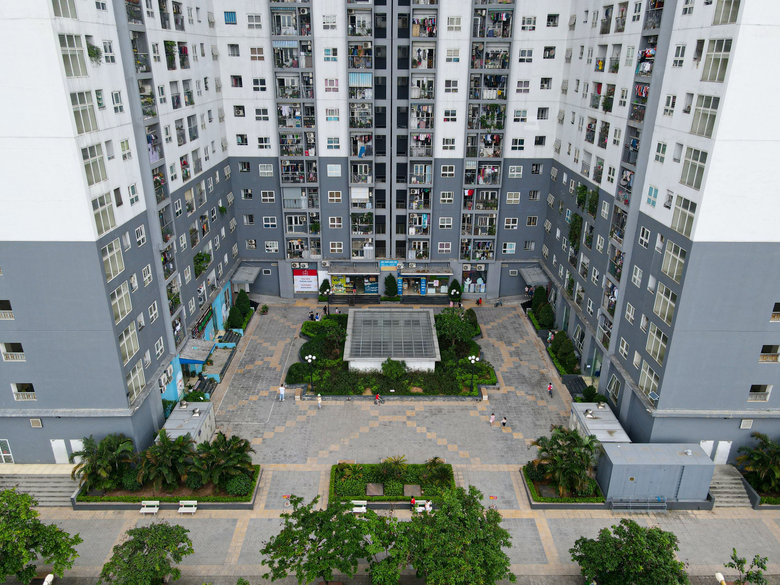 Hình ảnh thực tế khu vực cây xanh nội khu Nhà ở xã hội Đồng Mô