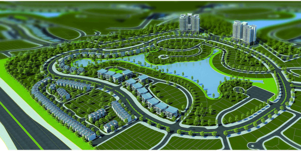 Phối cảnh của hồ điều hòa khu đô thị Nam An Khánh