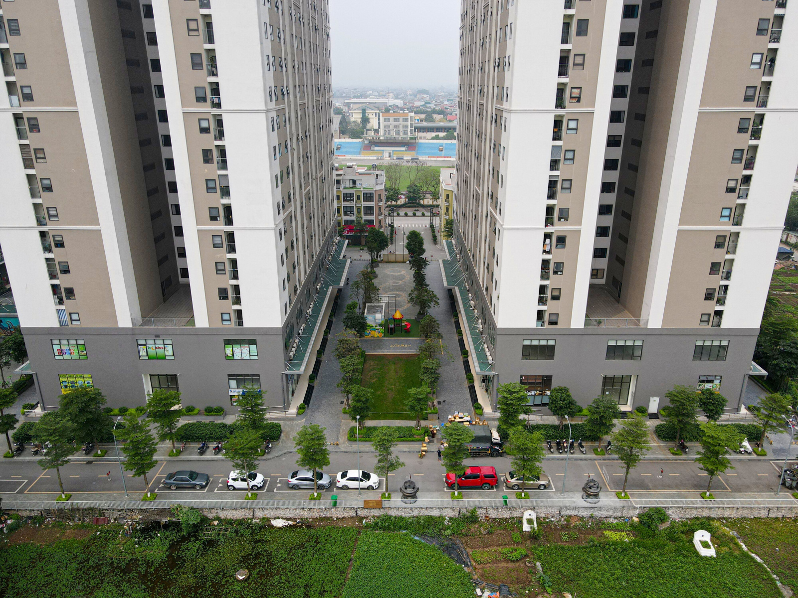 Hình ảnh thực tế khu vực cây xanh IEC Residences Tứ Hiệp