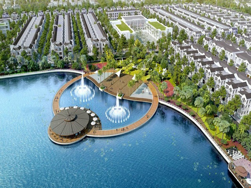 Phối cảnh công viên hồ điều hòa trung tâm khu đô thị Mailand Hanoi City