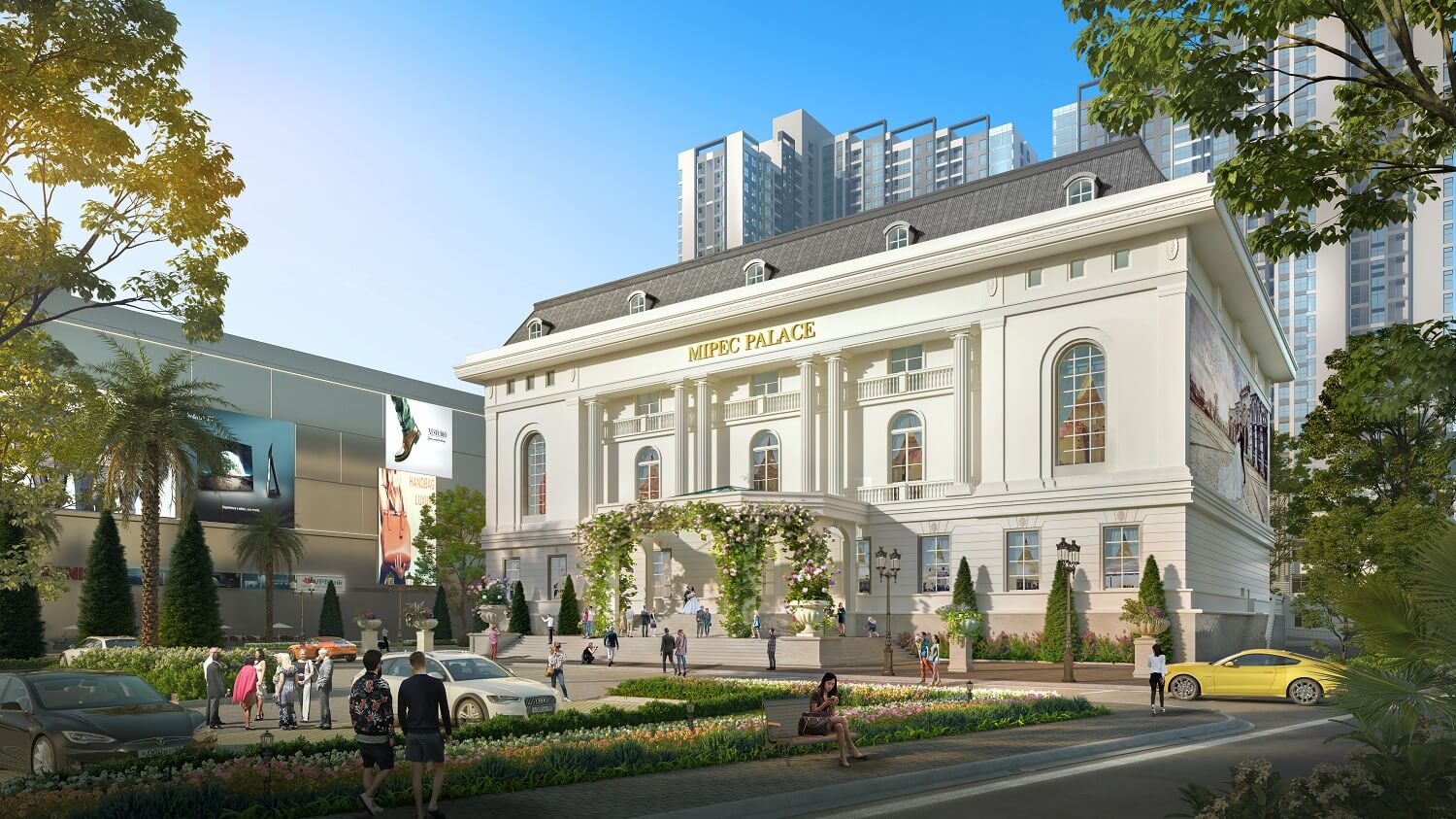 Phối cảnh trung tâm tiệc cưới và tổ chức sự kiện của Vuaboss liên minh giải trí 1 thế giới Mipec Rubik 360