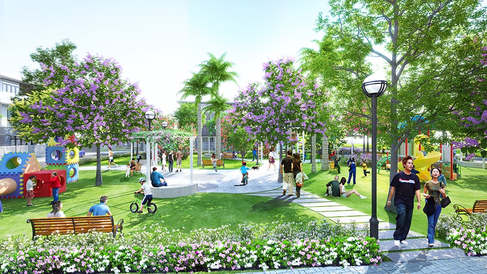 Phối cảnh công viên trung tâm Hòa Bình New City