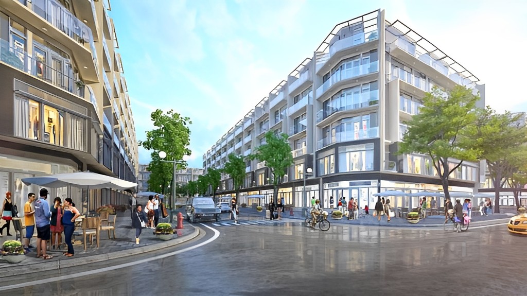Phối cảnh khu phố thương mại Hòa Bình New City