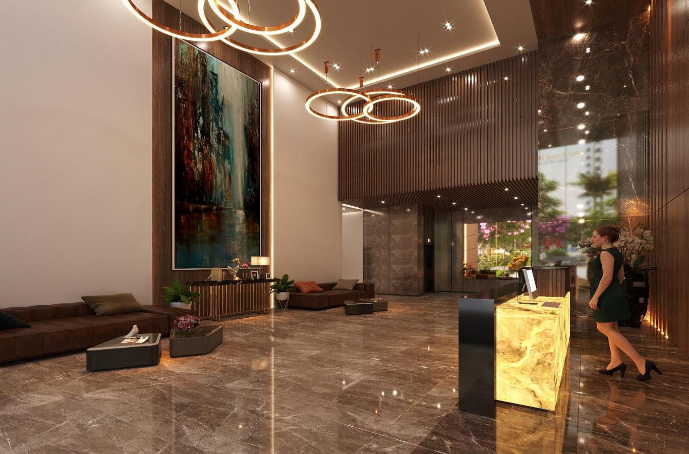 Phối cảnh Sảnh Lounge của Đăng nhập Vuaboss Trinity Tower