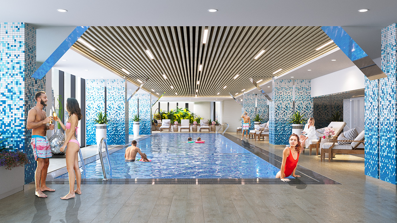 Phối cảnh bể bơi 4 mùa của Đăng nhập Vuaboss Trinity Tower