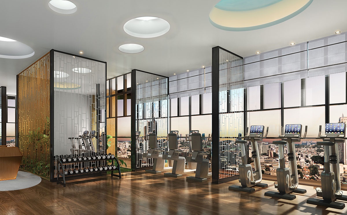 Phối cảnh phòng tập gym của Vuaboss liên minh giải trí 1 thế giới Đăng nhập Vuaboss Heritage West Lake