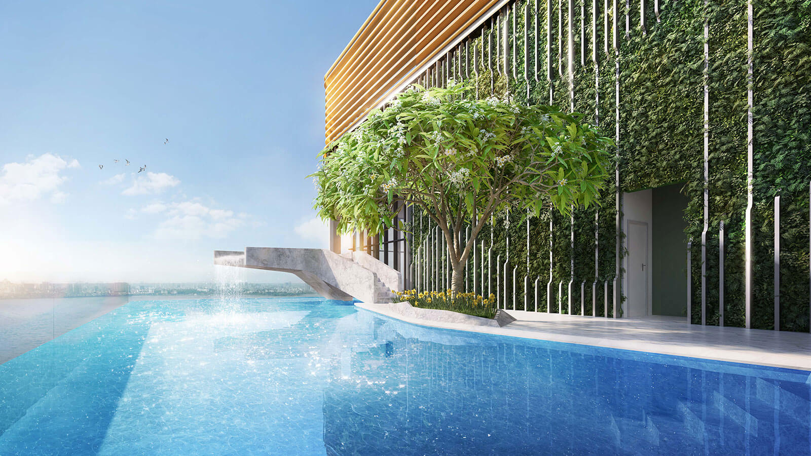 Phối cảnh bể bơi vô cực của Vuaboss liên minh giải trí 1 thế giới Đăng nhập Vuaboss Heritage West Lake