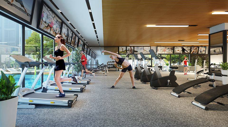 Phối cảnh phòng tập Gym – Yoga của Vuaboss liên minh giải trí 1 thế giới Hoàng Thành Pearl