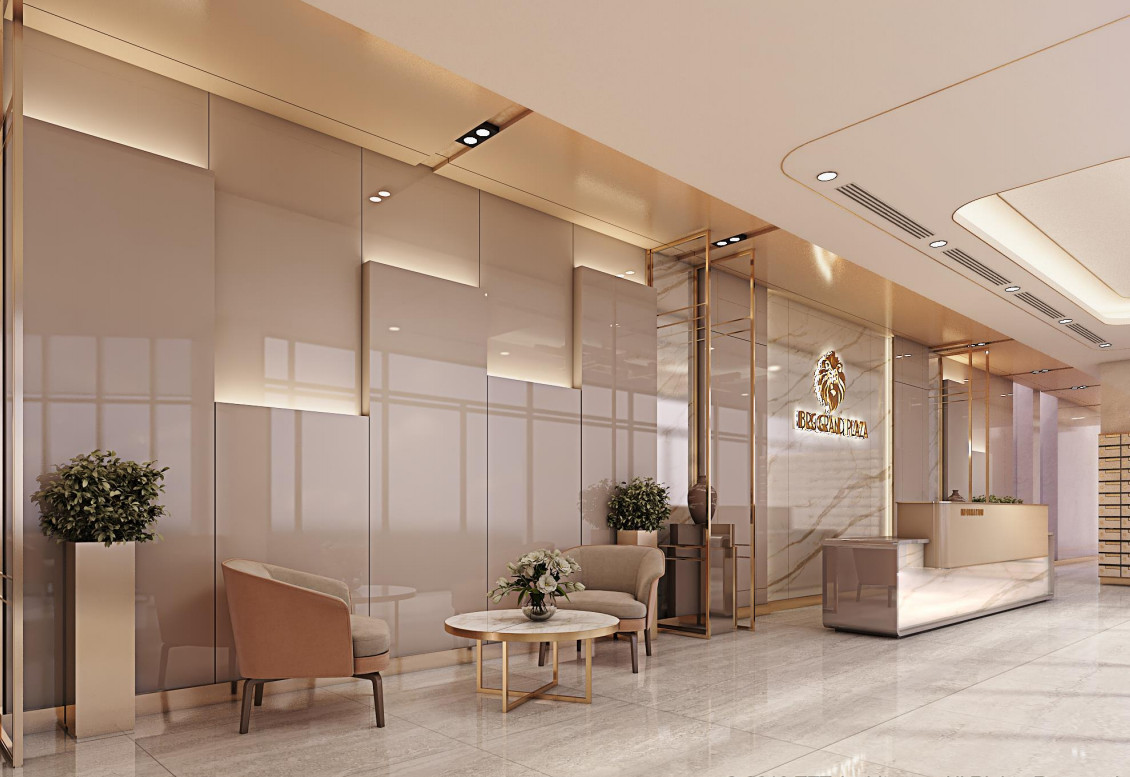 Phối cảnh sảnh đón tiếp cư dân của Diamond Park Plaza