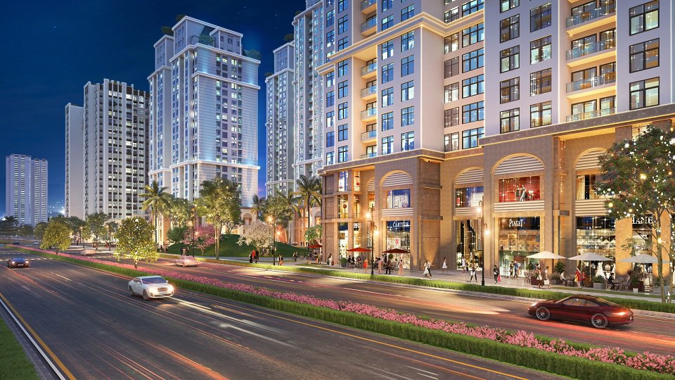 Phối cảnh trung tâm thương mại của khu đô thị An Lạc Green Symphony