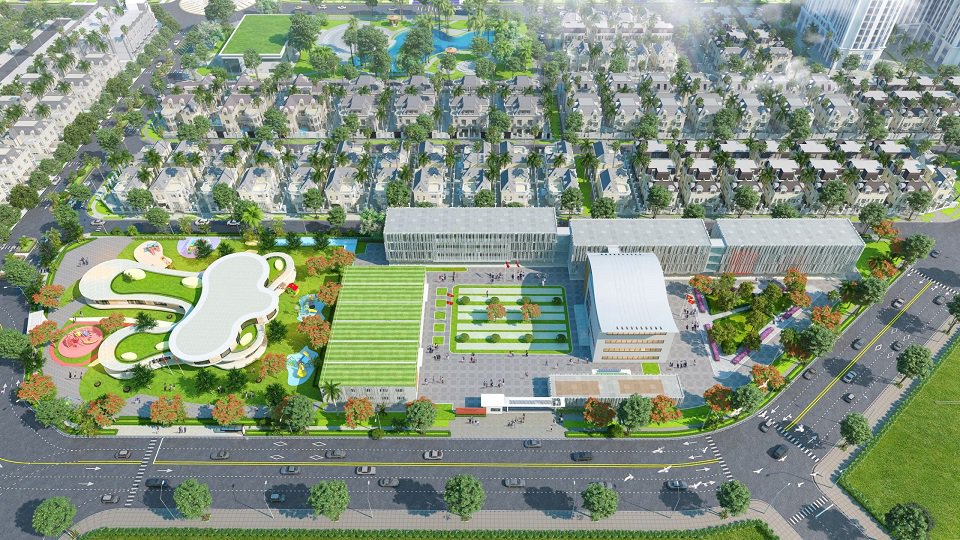 Phối cảnh hệ thống trường học khu đô thị An Lạc Green Symphony